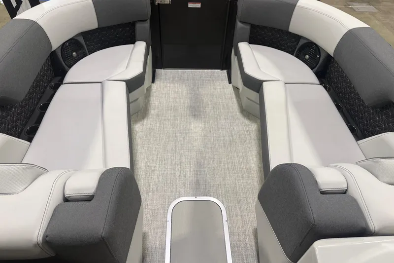 Slide: The Image of Luxurious interior of 2026 Alera M25Q boat with modern seating and sleek design. - 4