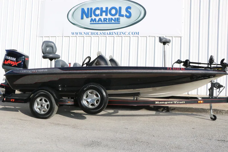 The Image of 2004 Ranger 185 VS boat with Yamaha engine on trailer at Nichols Marine. - 1