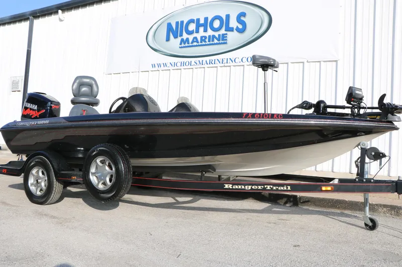 Slide: The Image of 2004 Ranger 185 VS boat with Yamaha engine on trailer at Nichols Marine. - 3