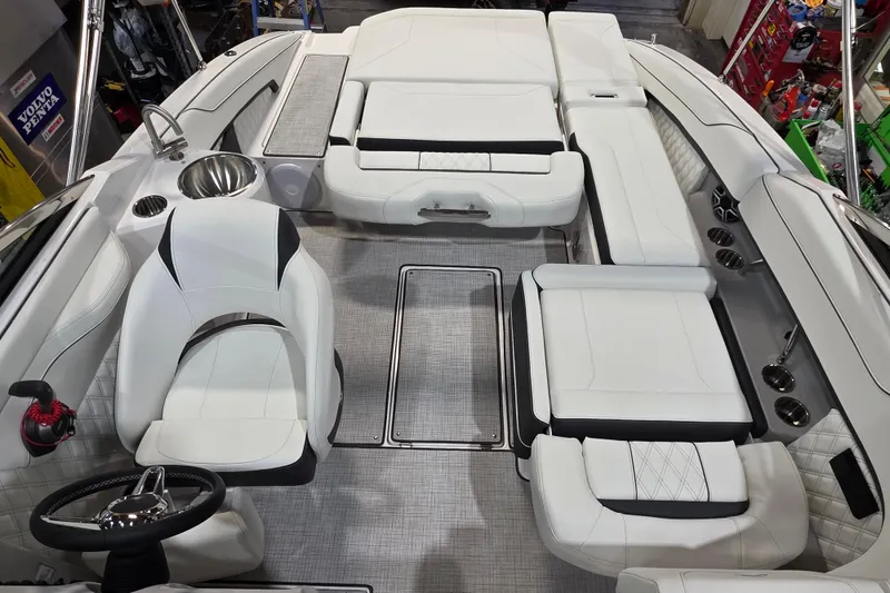 Slide: The Image of 2026 Regal LS4C boat interior with luxurious white seating and modern design. - 4
