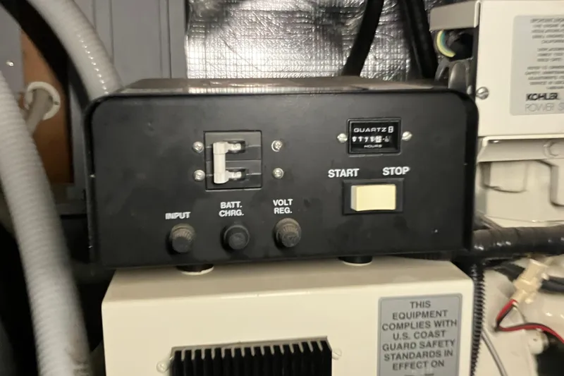 Slide: The Image of Control panel in a 2002 Silverton 39 Motor Yacht engine room. - 48
