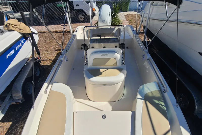 Slide: The Image of 2023 Bulls Bay 2000 boat interior with seating and steering console. - 10