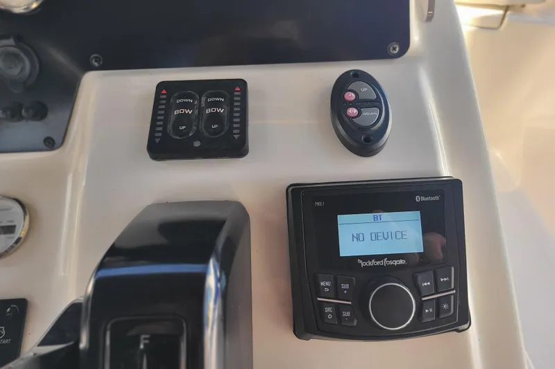 Slide: The Image of Control panel of 2023 Bulls Bay 2000 boat with Bluetooth audio system. - 18