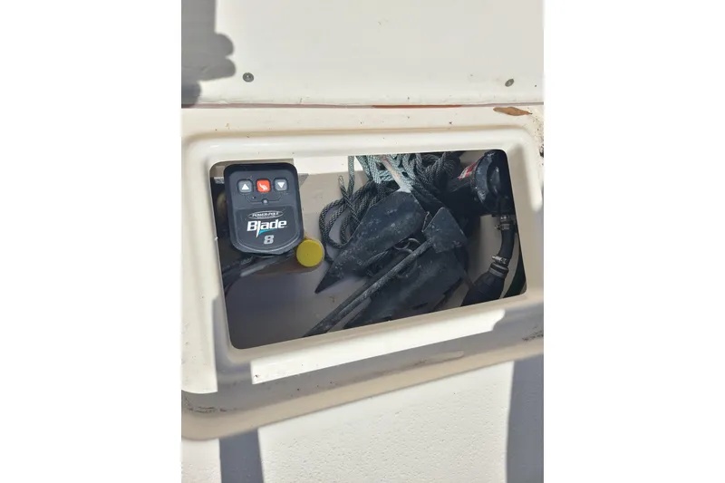 Slide: The Image of Storage compartment in 2023 Bulls Bay 2000 boat with Power-Pole Blade 8 control. - 22