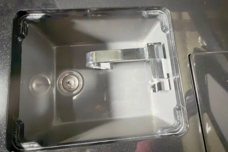 Slide: The Image of Stainless steel sink with modern faucet in 2021 Cobalt A36BR boat. - 22