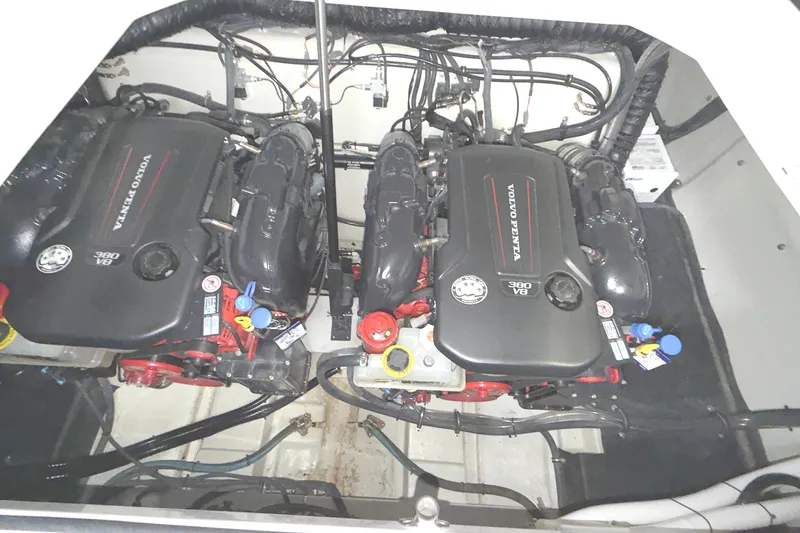 Slide: The Image of Twin Volvo Penta 380 V8 engines in 2021 Cobalt A36BR boat. - 35
