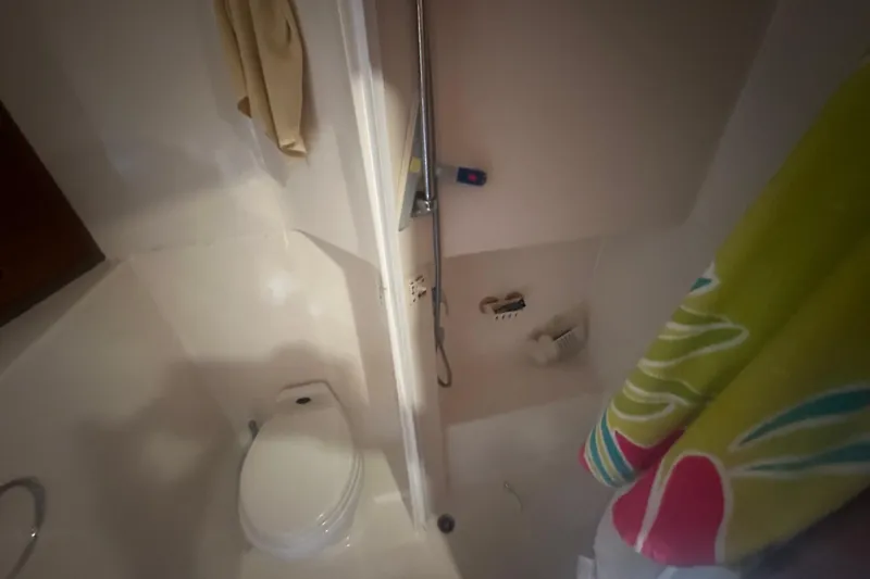 Slide: The Image of Bathroom interior of 2002 Wright Catamaran C50 Pilot House Power Catamaran. - 12