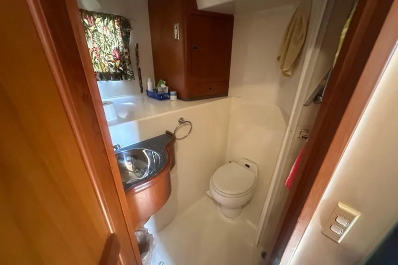Slide: The Image of Bathroom interior of 2002 Wright Catamaran C50 Pilot House Power Catamaran. - 13