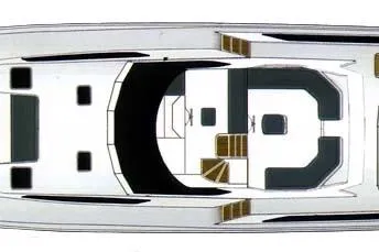 Slide: The Image of Top view of a 2002 Wright Catamaran C50 Pilot House Power Catamaran layout. - 15