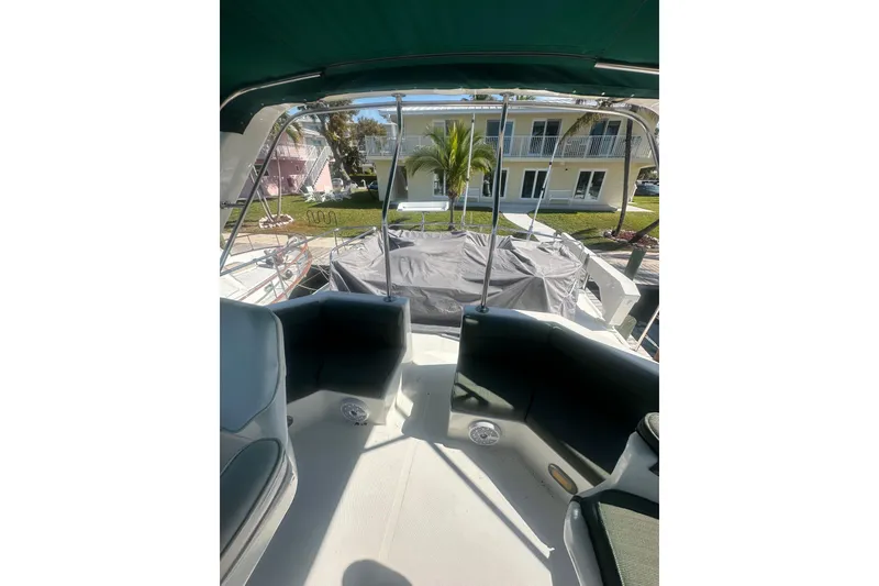 Slide: The Image of 2002 Wright Catamaran C50 Pilot House Power Catamaran deck view with seating area. - 30