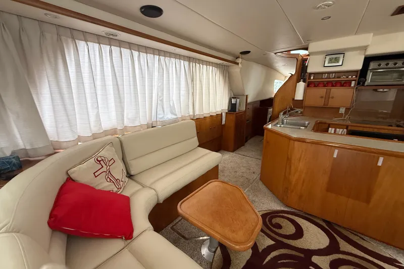 Slide: The Image of Interior of 2001 Wright Catamaran C50 Pilothouse with cozy seating and modern kitchen. - 36