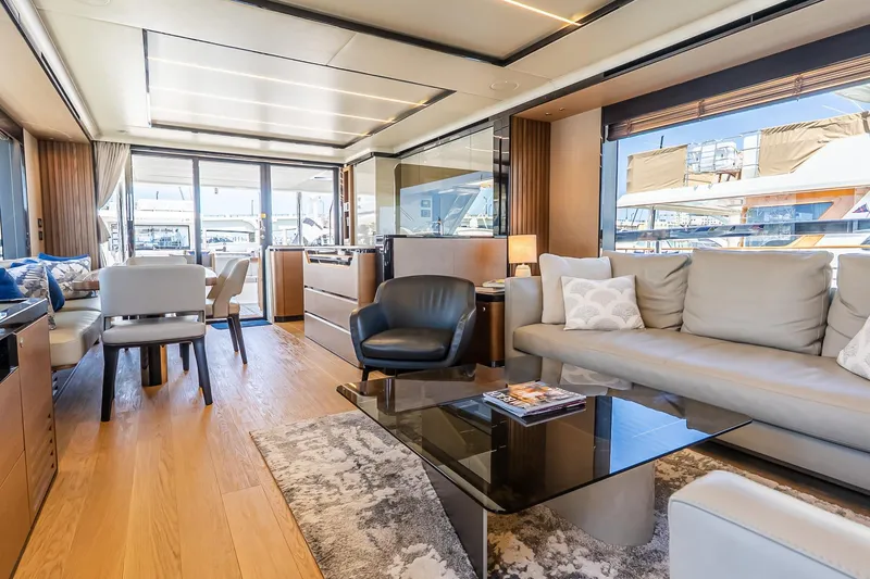 Slide: The Image of Luxurious interior of 2024 Absolute Navetta 68 yacht with modern furnishings and elegant design. - 44