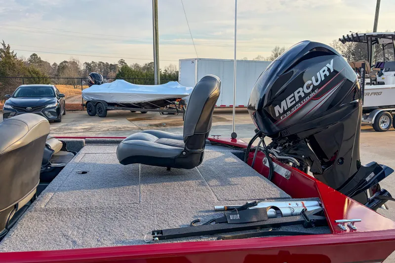 Slide: The Image of 2020 Tracker Bass Tracker Classic XL boat with Mercury engine in parking lot. - 3