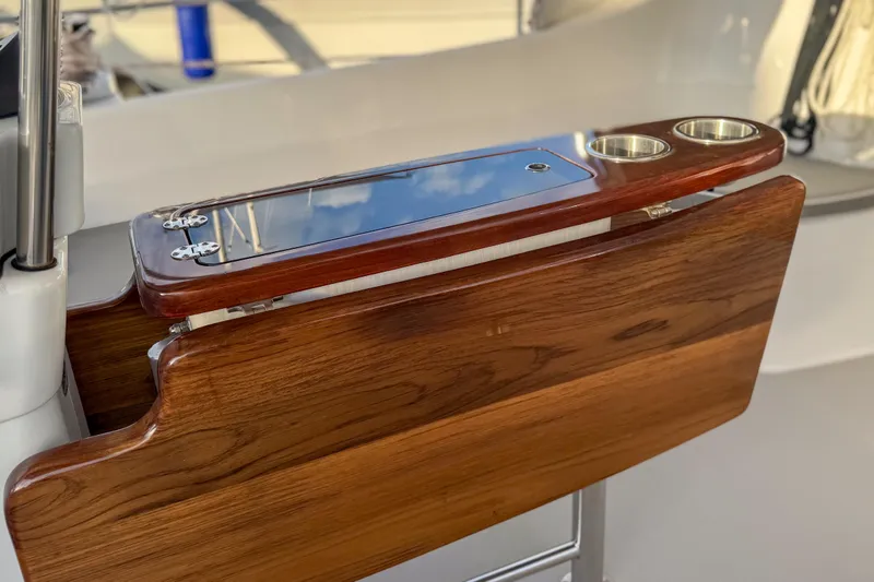 Slide: The Image of Dual Garmin displays on a 2022 Catalina 385 yacht dashboard. - 61