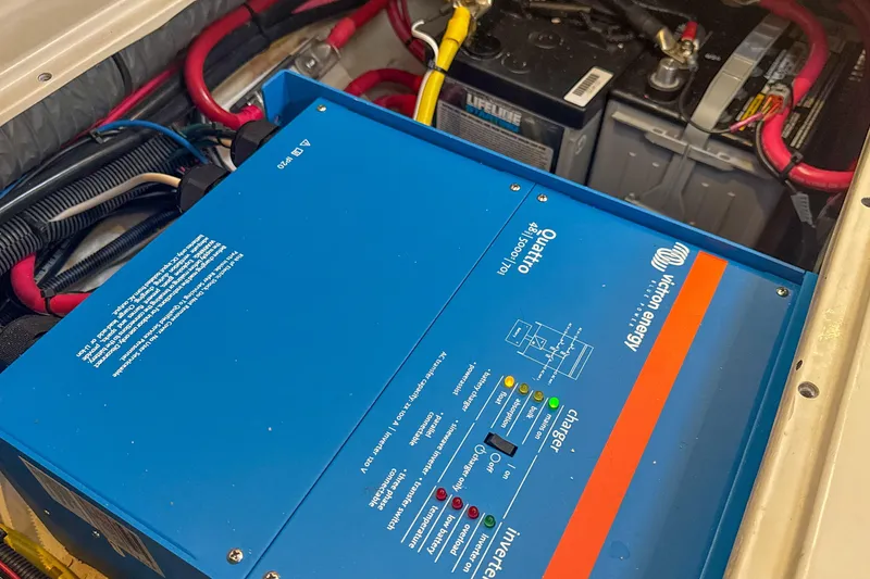 Slide: The Image of Winch with ropes on a 2022 Catalina 385 sailboat deck. - 64