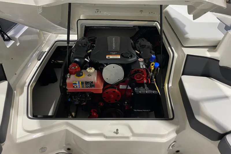 Slide: The Image of Engine compartment of 2026 Regal 2000 ES boat, showcasing modern design and components. - 8
