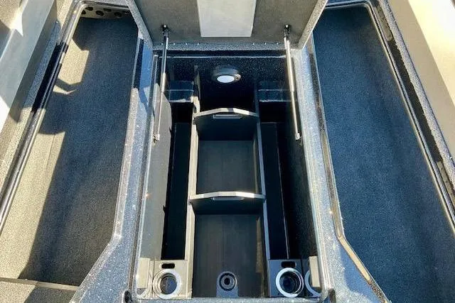 Slide: The Image of 2024 Nitro Z20 Pro boat storage compartments with organized layout and durable construction. - 22