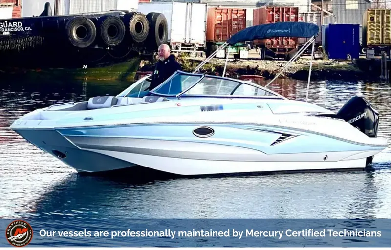 The Image of 2023 Crownline Eclipse E235 XS boat on water, professionally maintained by Mercury Certified Technicians. - 0