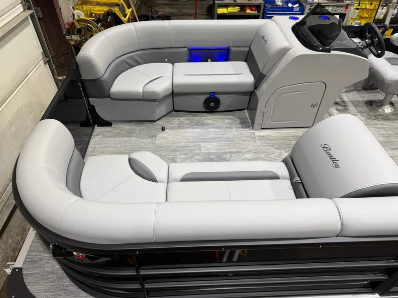 Slide: The Image of Bentley Pontoons Legacy 220 Swingback 115HP $46995 2026 - 2