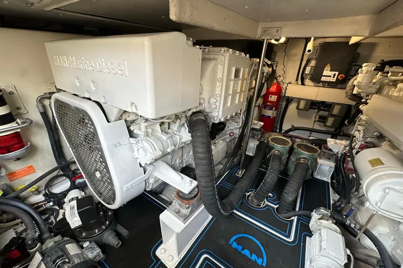 Slide: The Image of Engine room of 2013 Azimut Fly 53 yacht with MAN Marine Diesel engine. - 28