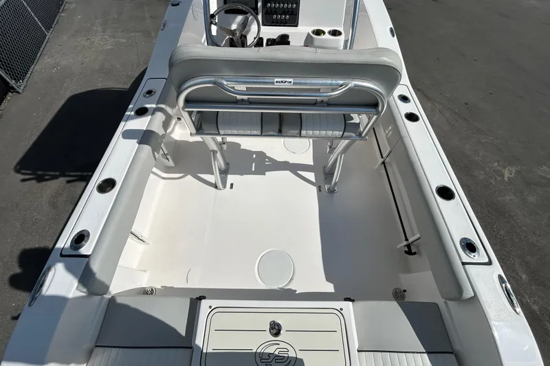 Slide: The Image of 2022 Sea Fox 206 Commander boat interior with seating and console. - 16