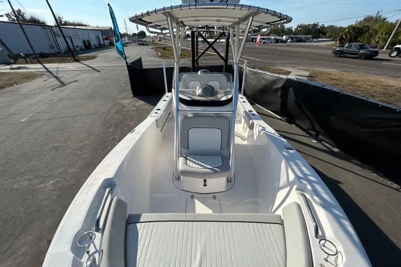 Slide: The Image of 2022 Sea Fox 206 Commander boat, white interior, center console, outdoor display. - 25