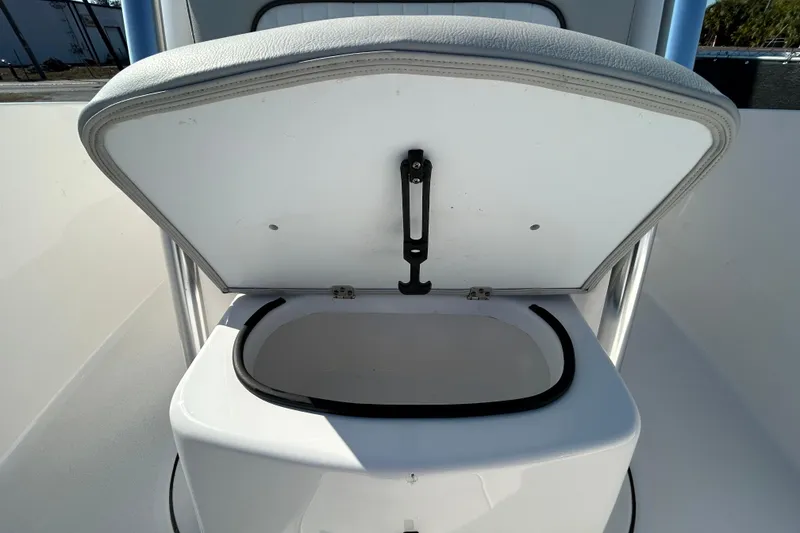 Slide: The Image of 2022 Sea Fox 206 Commander boat storage compartment with open lid. - 66