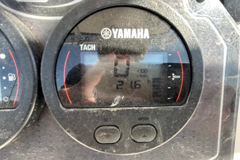 Slide: The Image of Yamaha tachometer display on 2022 Sea Fox 206 Commander boat dashboard. - 68