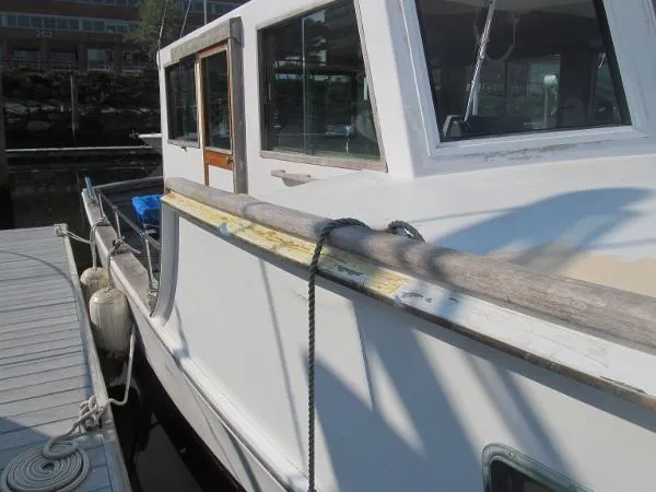 Slide: The Image of Webbers Cove Raised Deck Down East Sedan Cruiser 1969 - 2
