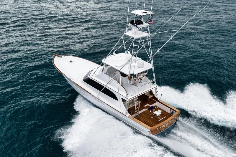 Slide: The Image of Luxury Merritt 58 yacht cruising on open sea, 1997 model. - 17