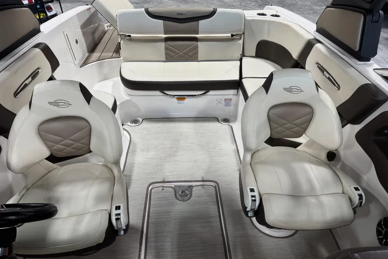 Slide: The Image of 2019 Chaparral 257 SSX boat interior with luxurious seating and modern design. - 7