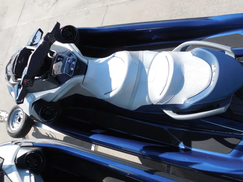 Slide: The Image of 2024 Sea-Doo GTX Limited 300 jet ski in blue and white. - 13