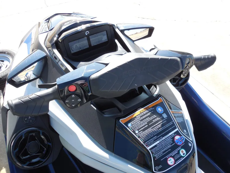 Slide: The Image of 2024 Sea-Doo GTX Limited 300 cockpit view, controls and display. - 15