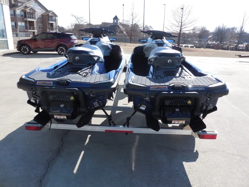 Slide: The Image of Two 2024 Sea-Doo GTX Limited 300 jet skis on trailer. - 5