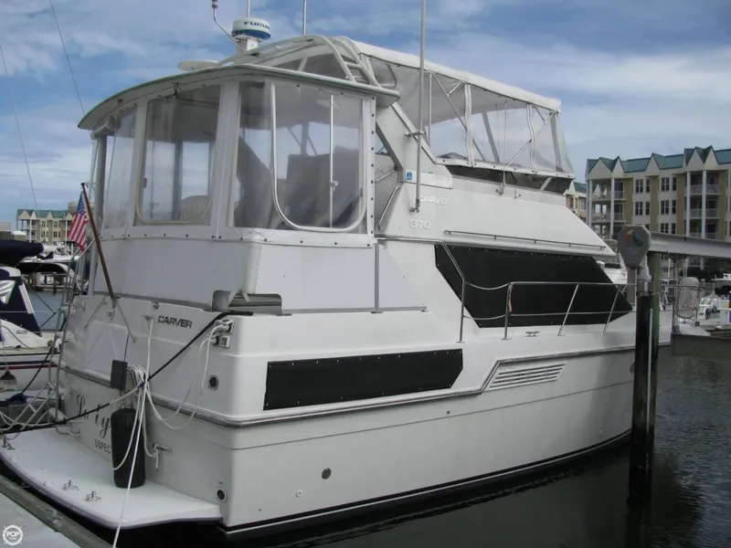 Slide: The Image of Carver Yachts 370 Aft Cabin 1993 - 3