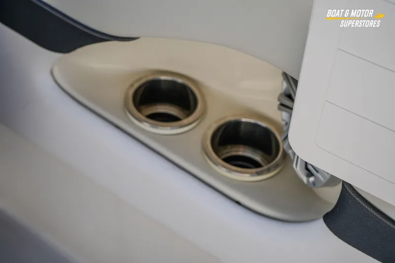Slide: The Image of 2018 Starcraft MDX 190 O/B boat cup holders, close-up view. - 21