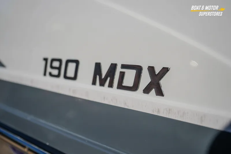 Slide: The Image of Close-up of 2018 Starcraft MDX 190 O/B boat model lettering. - 7