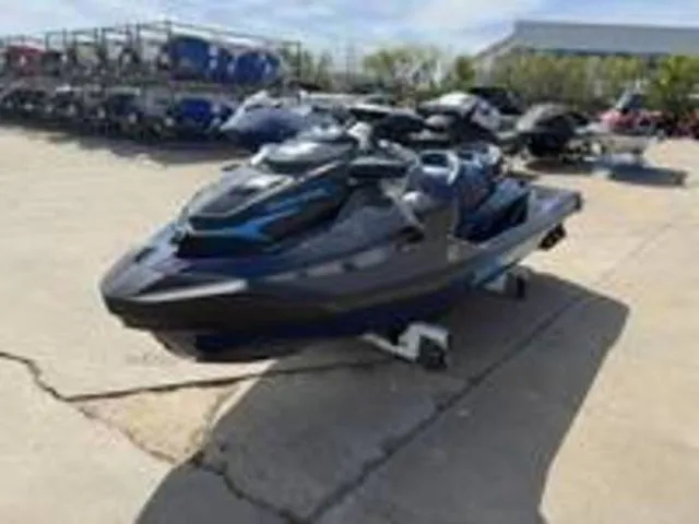 Slide: The Image of 2026 Sea-Doo GTX jet ski parked outdoors. - 2