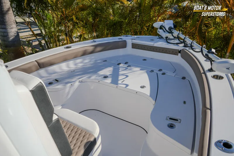 Slide: The Image of 2025 Blackfin 242 HB boat interior with seating and fishing equipment. - 32