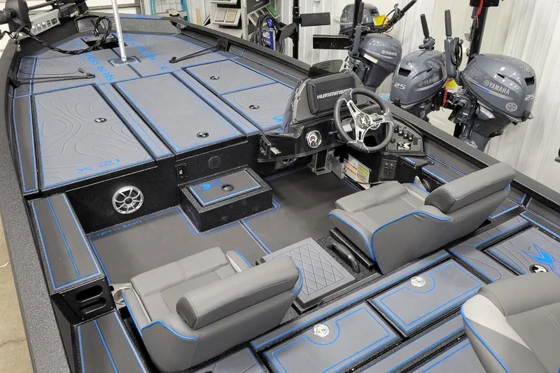 Slide: The Image of 2026 Xpress X21 Pro boat interior with modern seating and advanced control panel. - 5