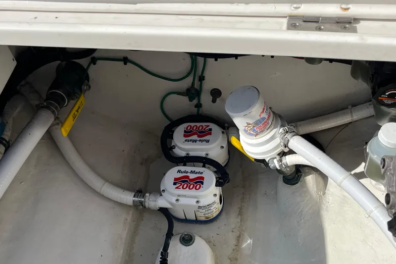 Slide: The Image of Bilge pump system in 2020 Jupiter 34 Center Console boat. - 36