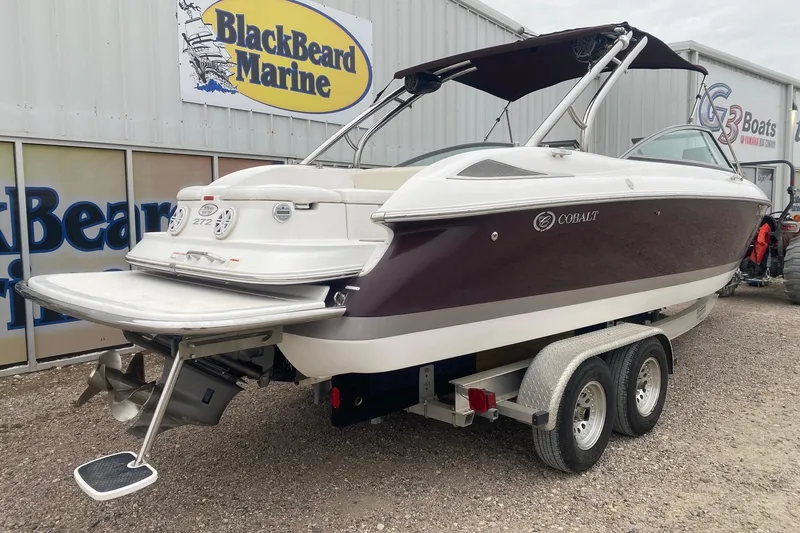 Slide: The Image of 2008 Cobalt 272 boat on trailer at BlackBeard Marine dealership. - 5