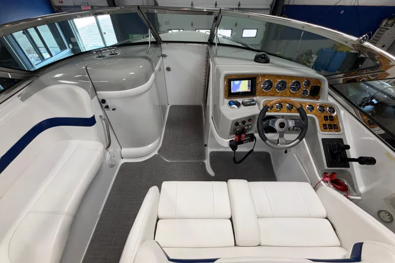Slide: The Image of 2007 Formula 280 Bowrider cockpit with modern dashboard, steering wheel, and comfortable seating. - 37