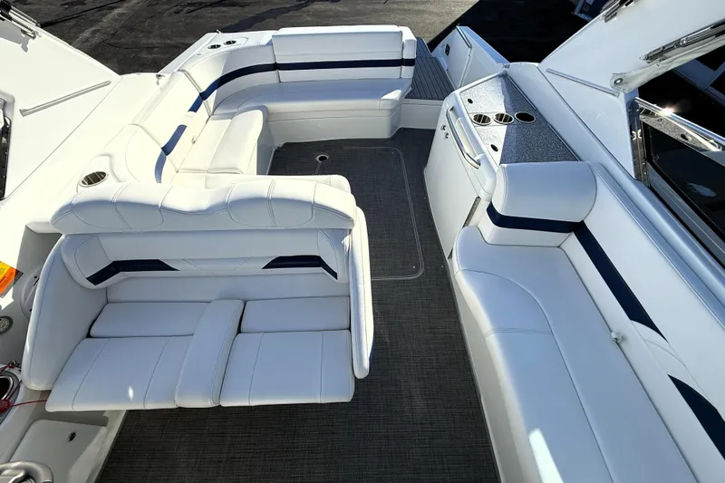 Slide: The Image of 2007 Formula 280 Bowrider interior with white seating and sleek design. - 40