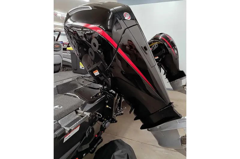 Slide: The Image of 2026 Ranger 1880MS Angler boat with powerful black and red outboard motor. - 7