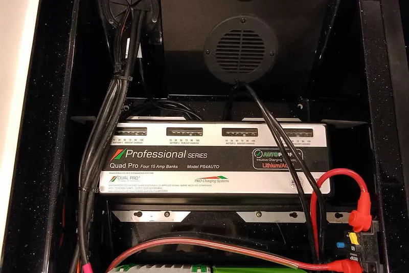 Slide: The Image of 2026 Ranger 621FS Fisherman battery charger setup with Professional Series Quad Pro. - 30