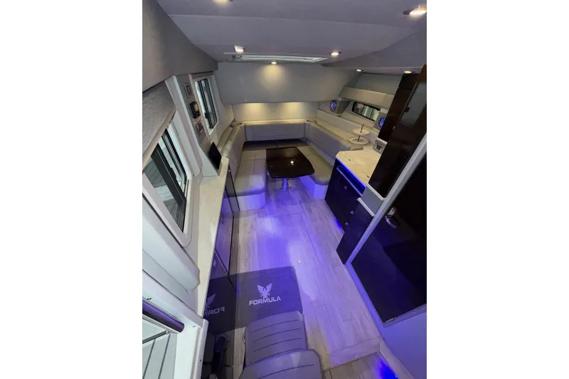 Slide: The Image of Luxurious interior of a 2017 Formula 430 Super Sport Crossover with modern design and ambient lighting. - 27