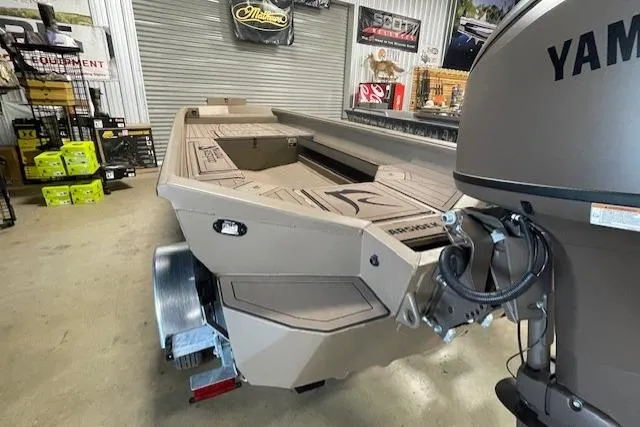 The Image of 2026 Reaper Boats 753-1878 model in showroom, featuring Yamaha engine. - 1