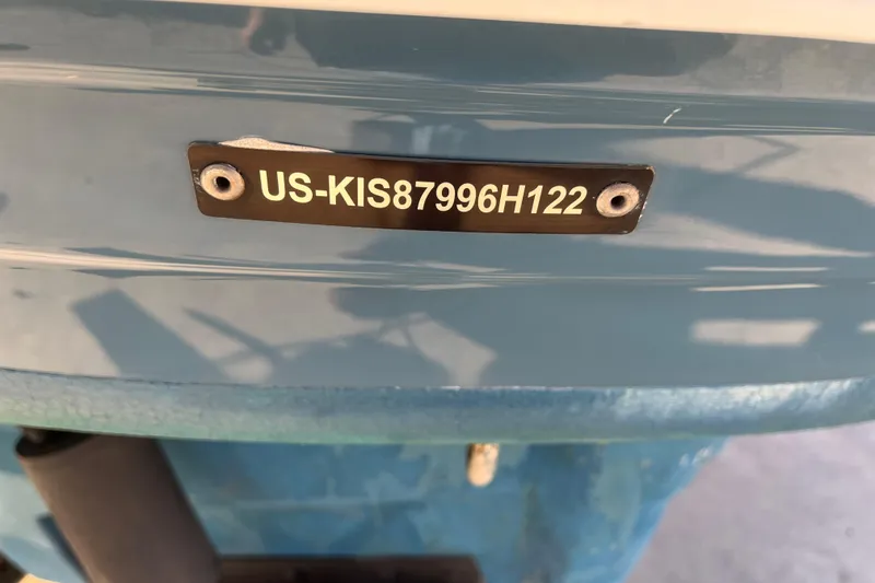 Slide: The Image of 2022 Finseeker 280 DC boat hull identification number plate. - 21