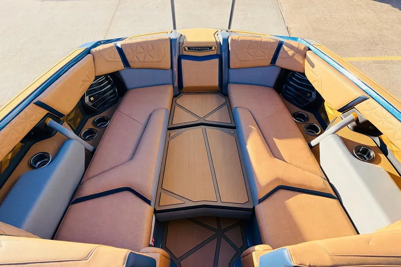 Slide: The Image of Luxurious interior of 2026 Nautique Super Air Nautique G25 Paragon boat. - 30